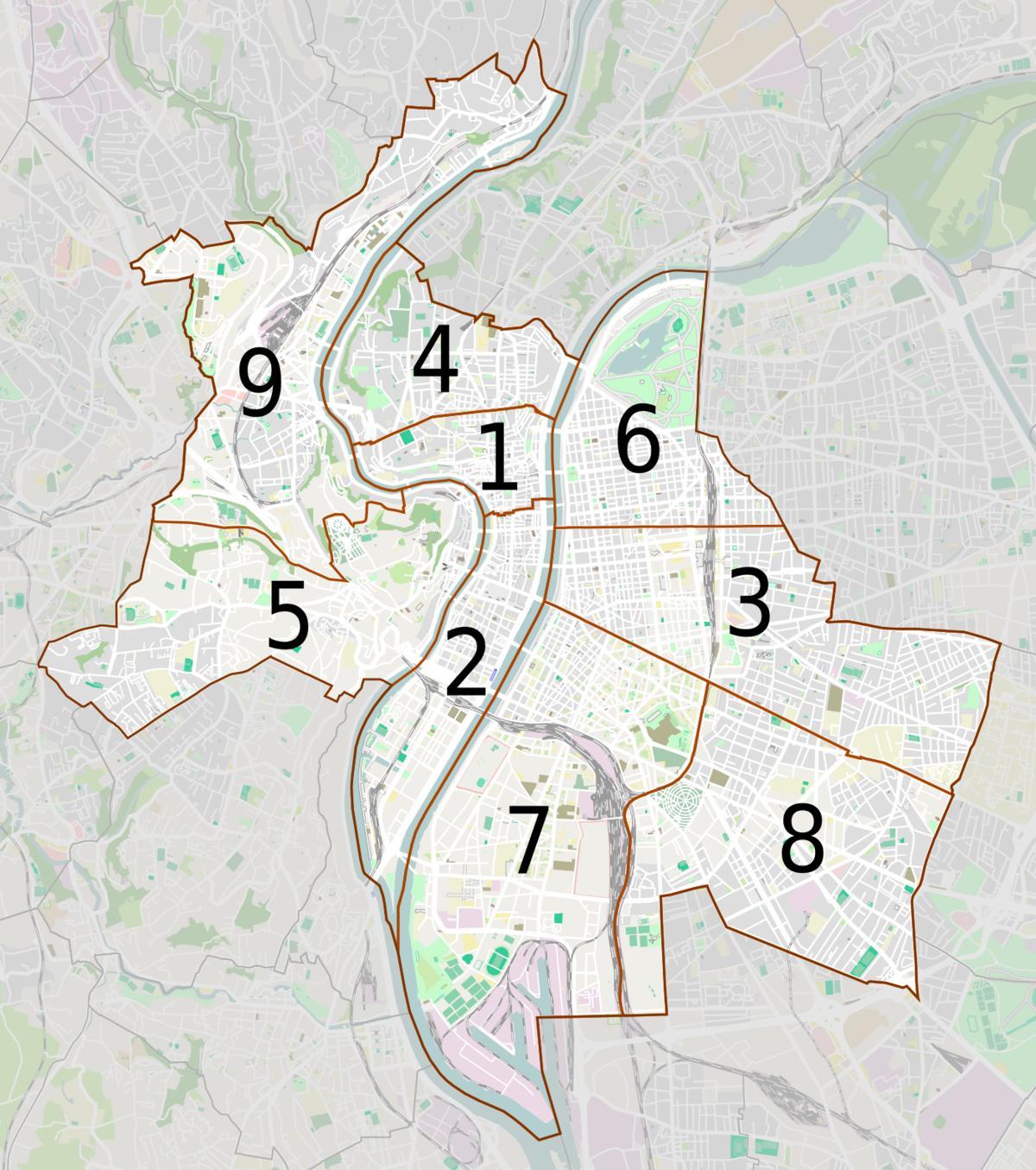 Lyon haritası mahalle