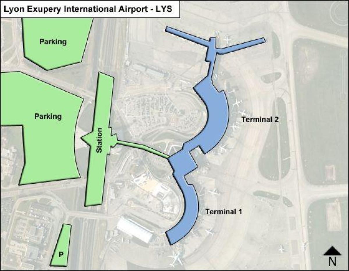 Lyon havaalanı terminal haritası
