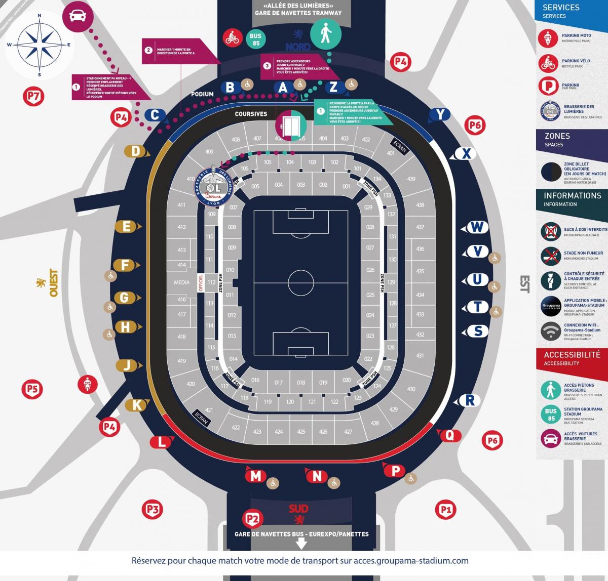Lyon haritası Stadyumu