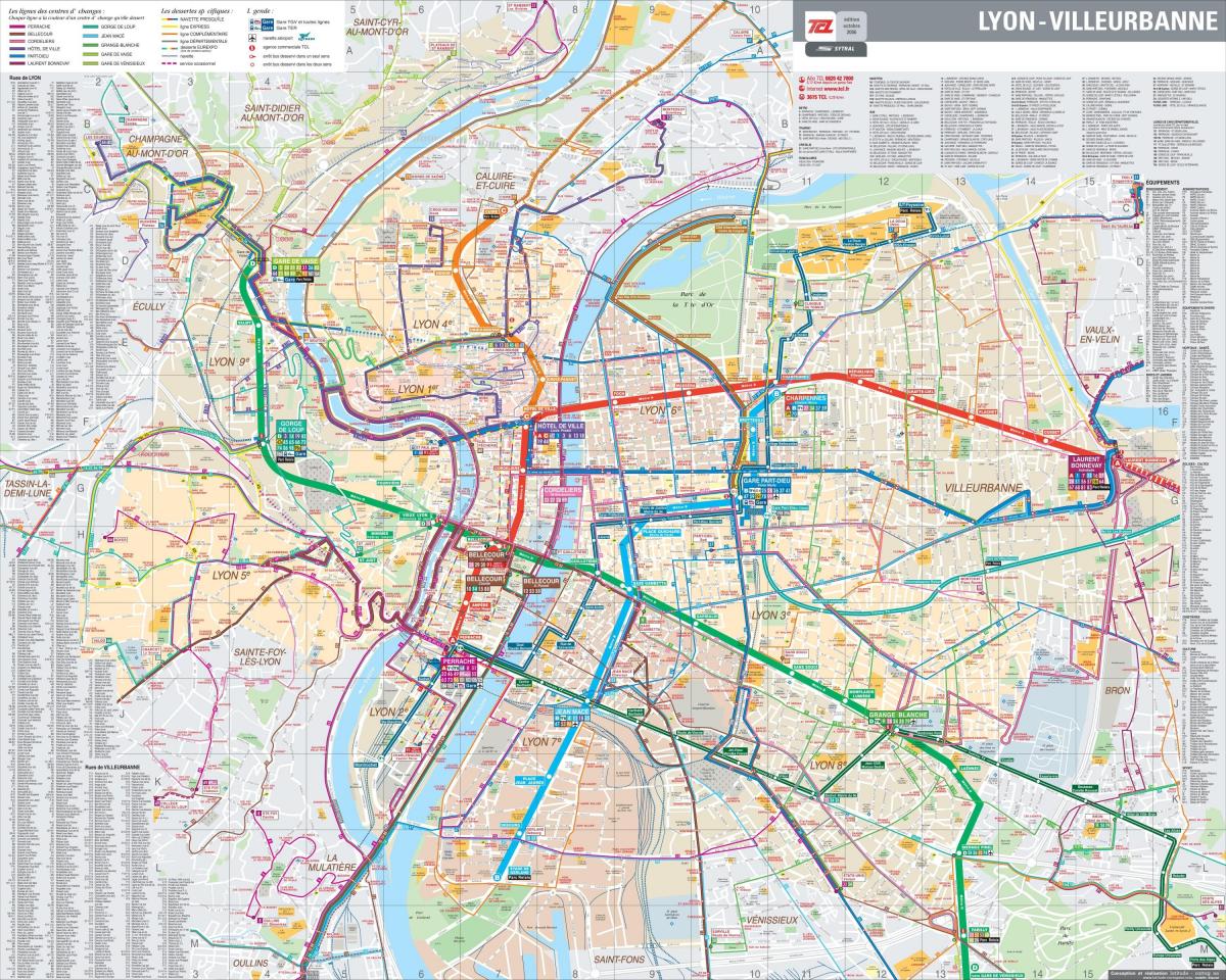 Lyon Fransa otobüs harita