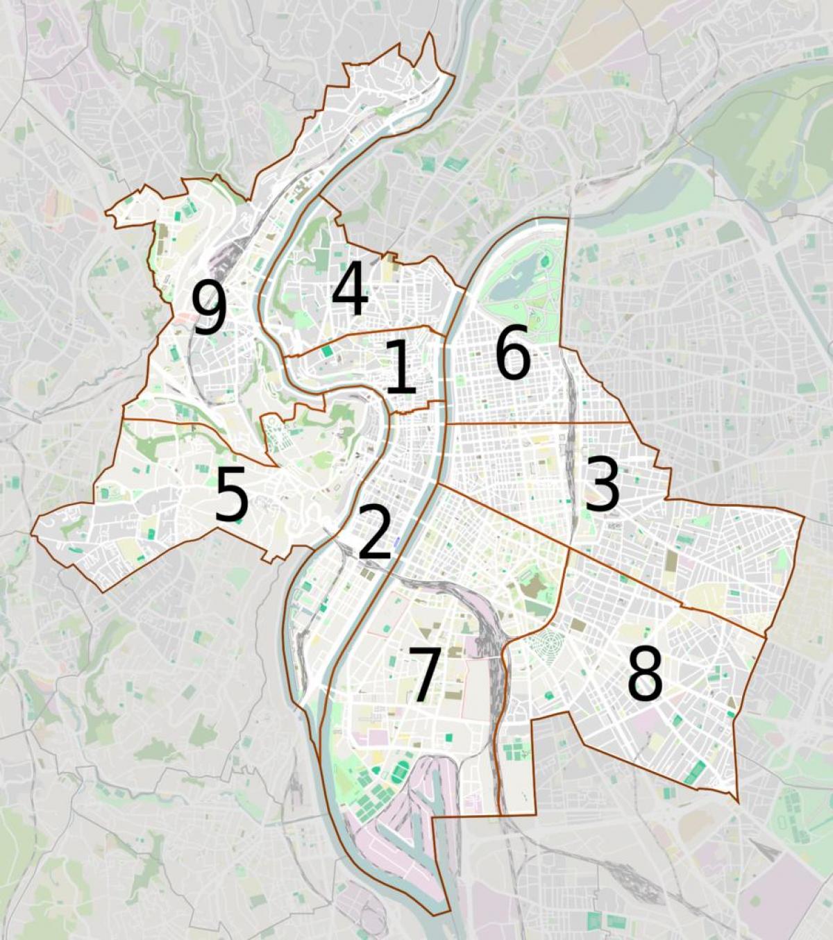 Lyon haritası Mahallesi'nde