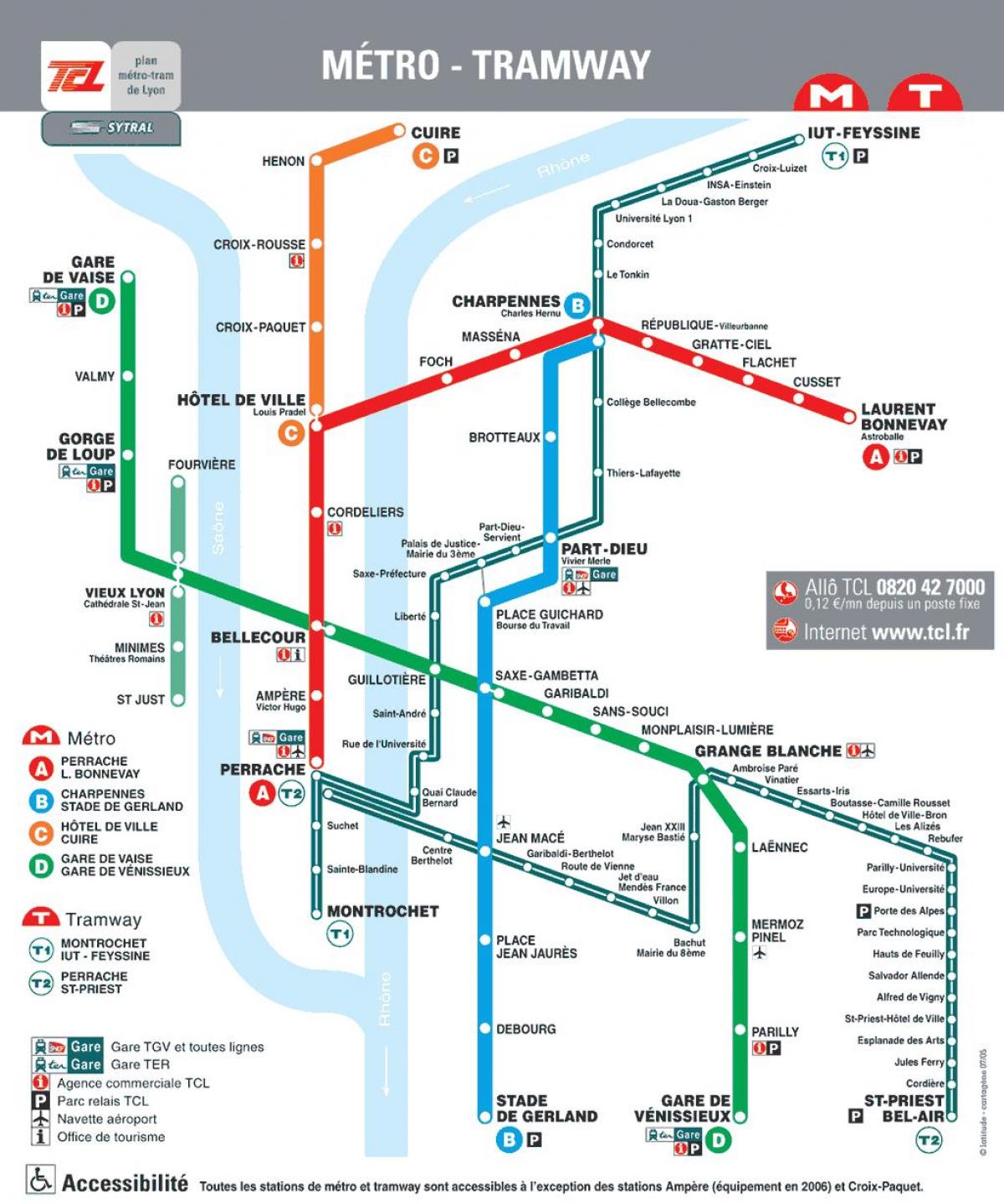 Lyon Fransa metro haritası