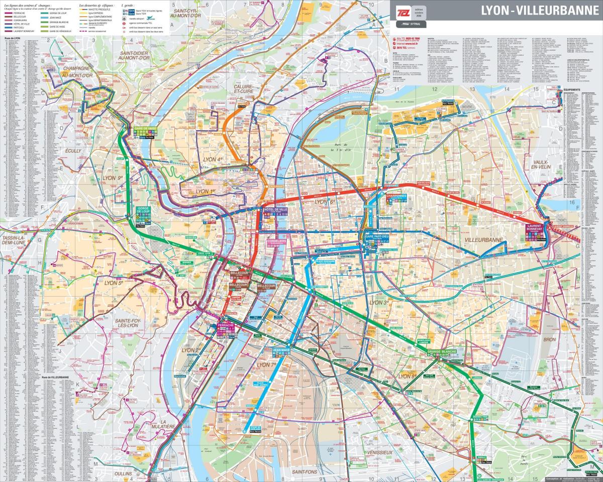 Lyon otobüs güzergahı haritası