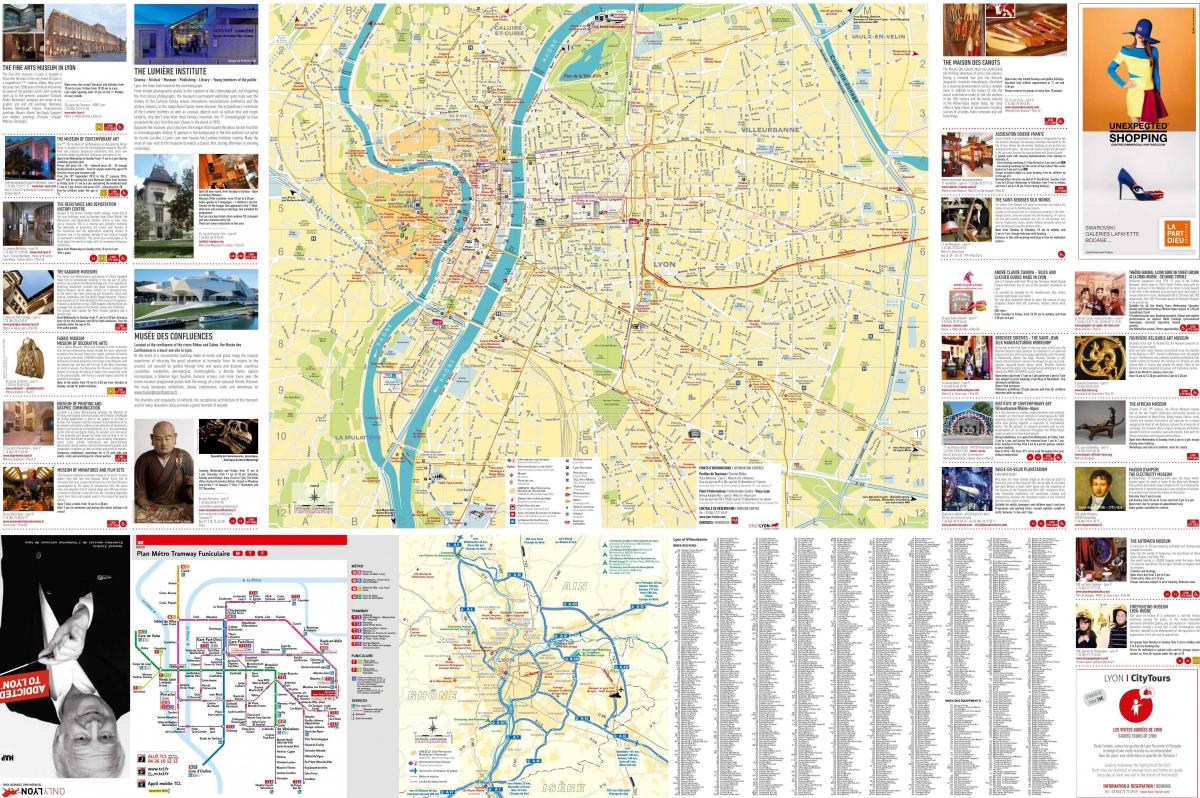 Lyon Fransa harita turist