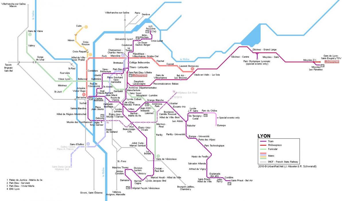 rhone express Lyon haritası