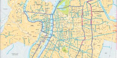 Lyon bisiklet haritası
