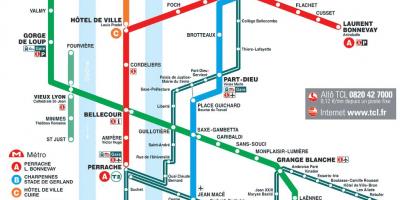 2016 Lyon metro haritası